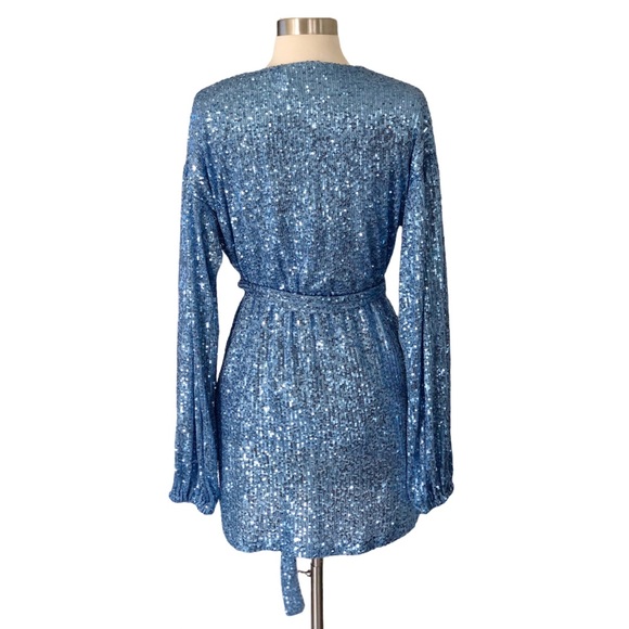 Princess Polly Dancing Queen Blue Sequin Dress - Picture 6 of 8